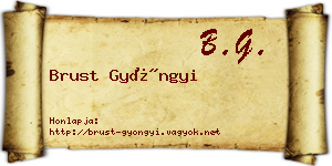 Brust Gyöngyi névjegykártya